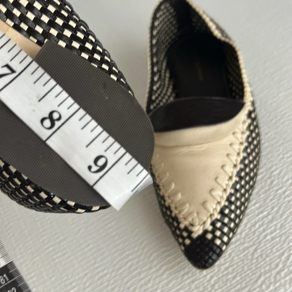 Tory Burch Black and Cream Checkered Flats - Picture 12 of 16